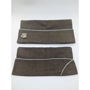 2 Vintage 1950s Air Force USAF Military Wool Caps Hats‎ B1667 Brown Blue Size 7